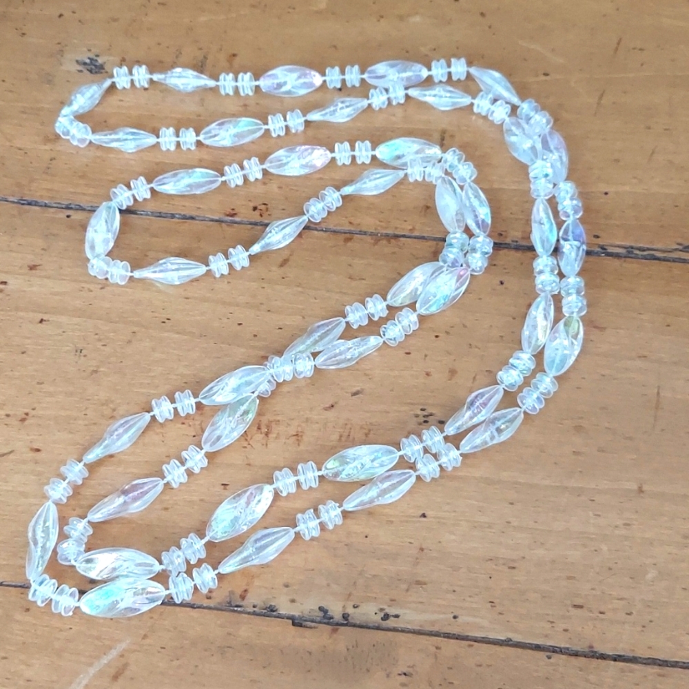 Necklace Aurora Borealis Beads 58" Vintage‎